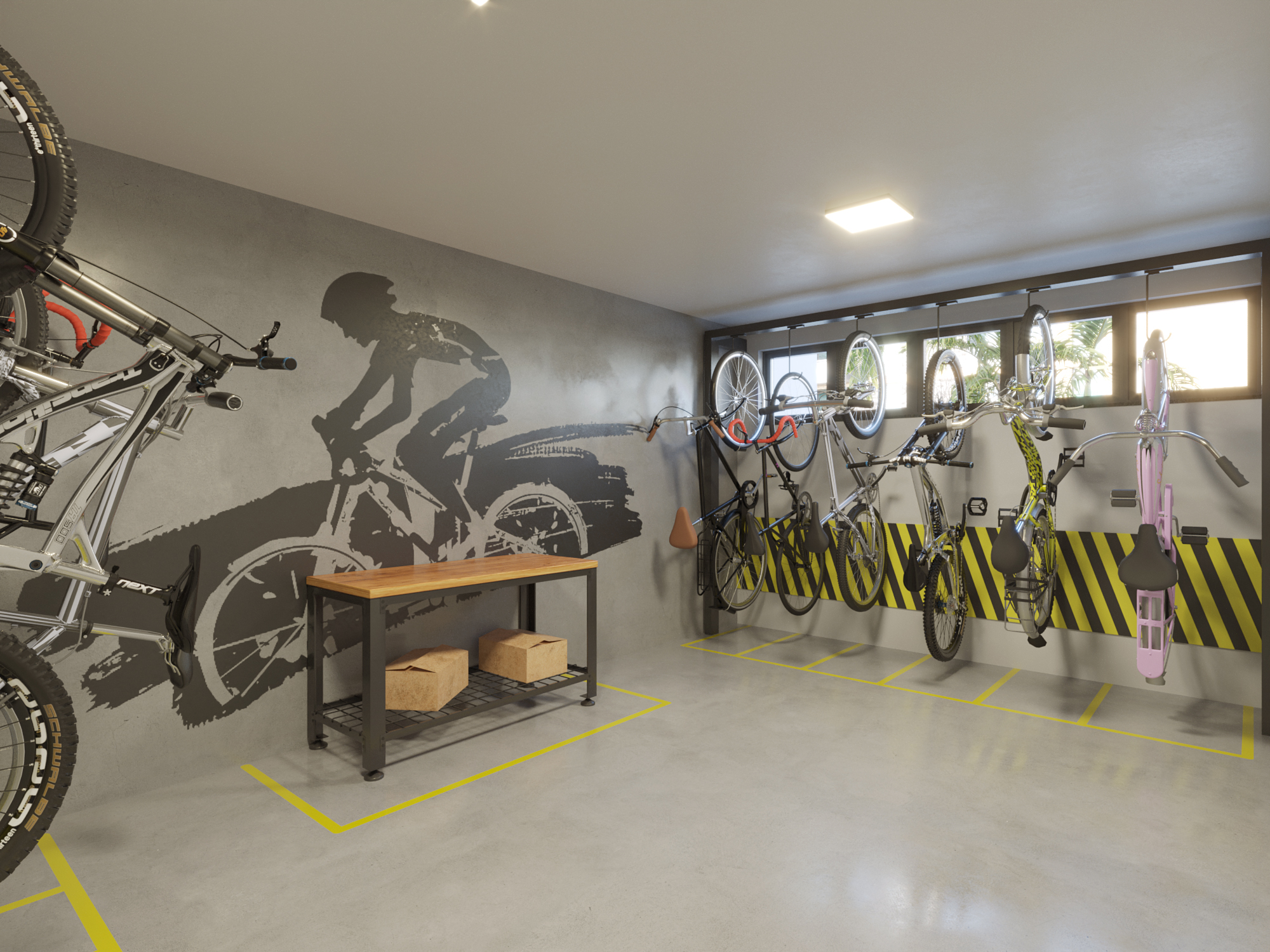 Bicicletário do Théros Residencial, Alto da XV, Curitiba