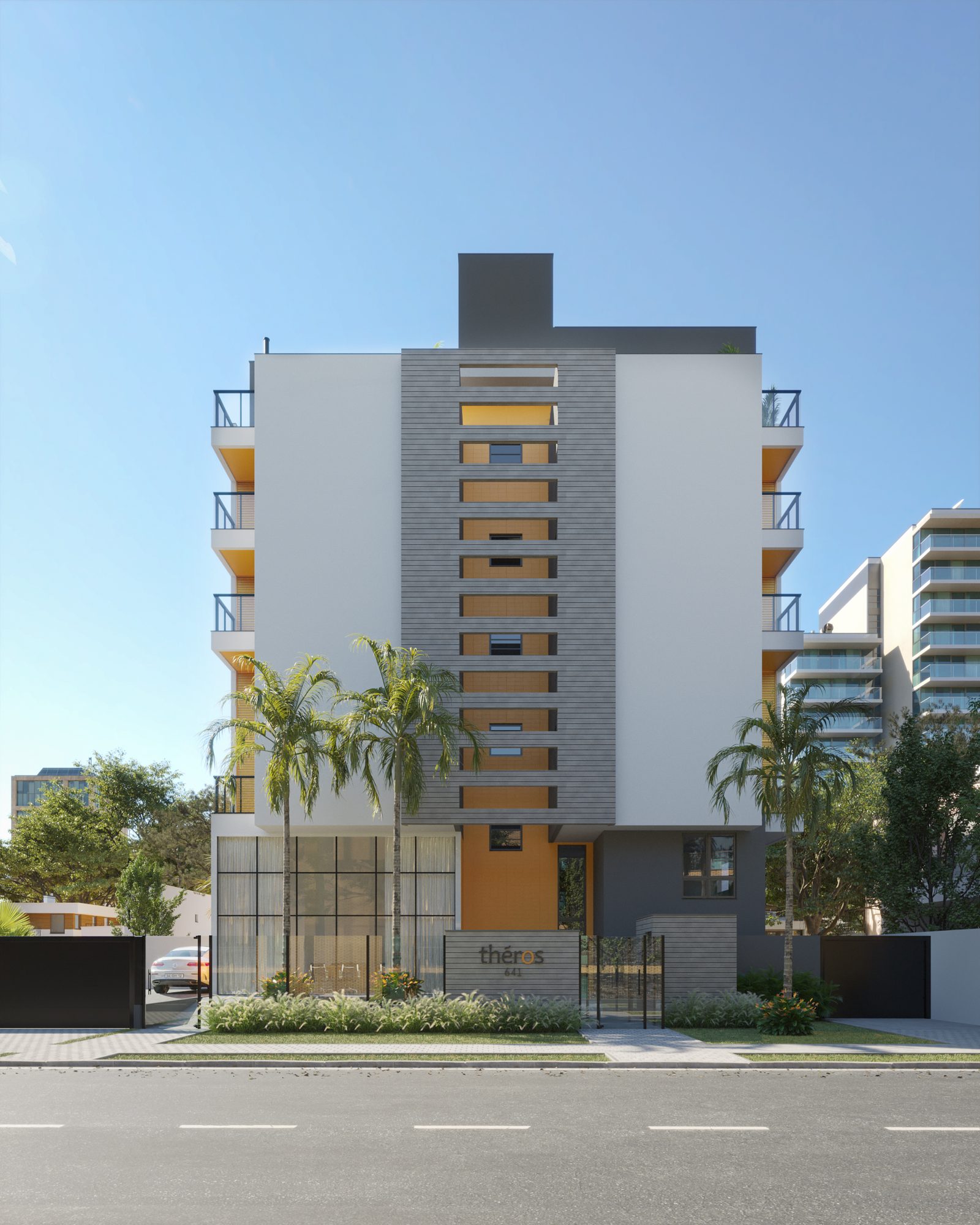 Fachada do Théros Residencial, empreendimento de alta habitabilidade no Alto da XV em Curitiba